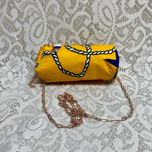 Christian Dior Yellow Abstract Canvas Cosmetic Pouch- Crossbody 6in x 3in x 2in - Picture 10 of 12